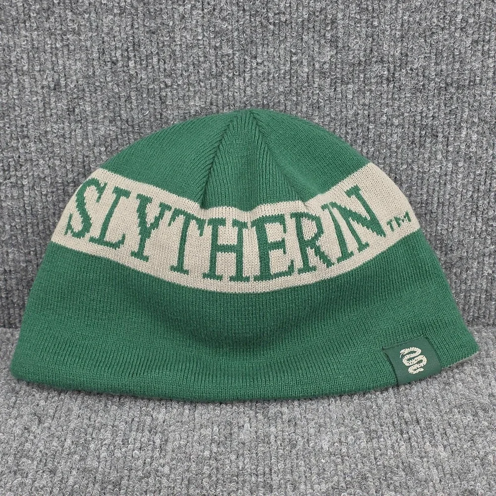 Harry Potter Slytherin Beanie Hat Reversible Green‎ Knit One Size Mens Hogwarts